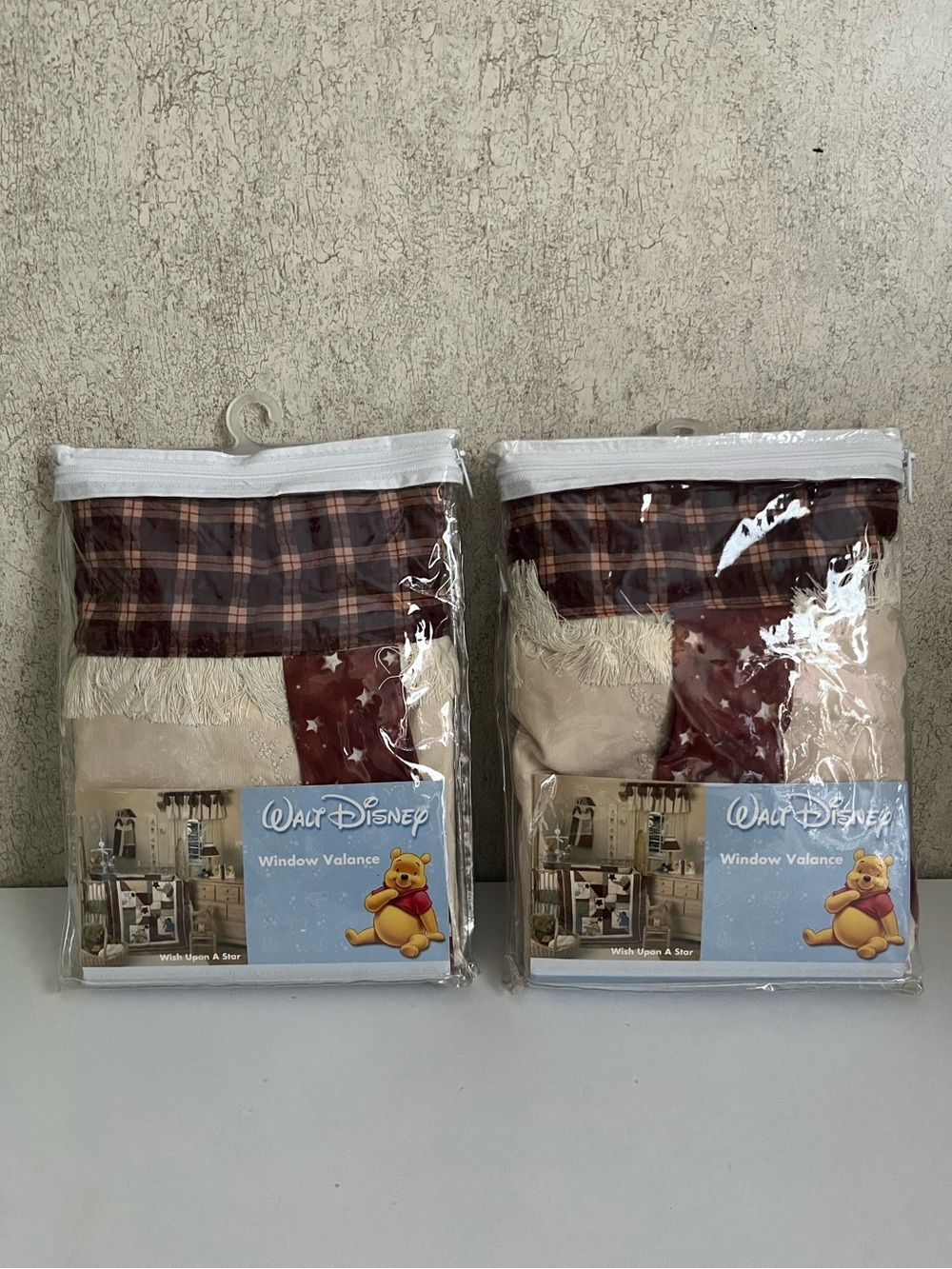 Walt Disney Pooh Window Valance Wish Upon A Star 36x48 Set Of 2 Piece Curtains